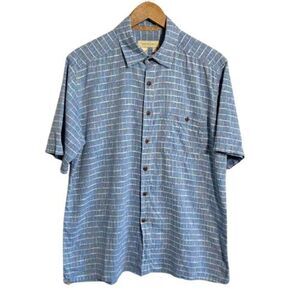 The Territory Ahead Short Sleeve Shirt Men's M Blue Cotton Check Button Up